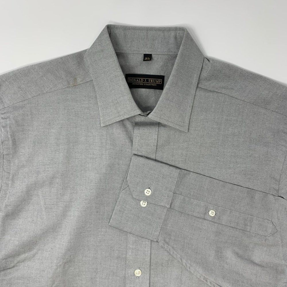 Donald J Trump Men's Signature Collection Size 17.5  36/37‎  Gray Shirt